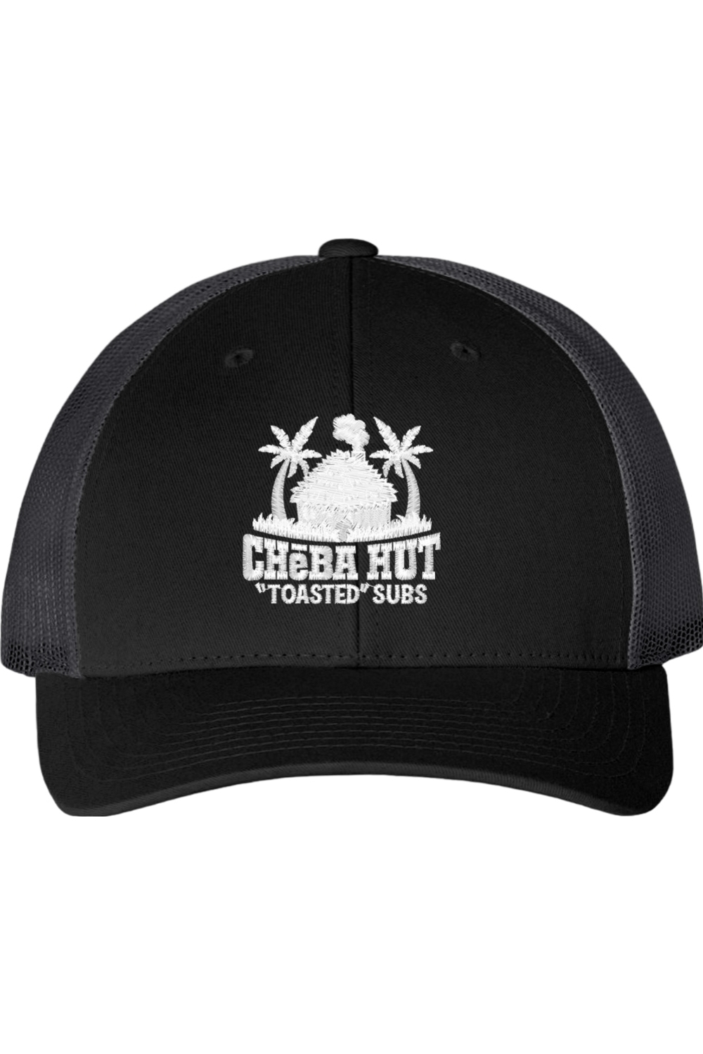 Black cap with 'Cheba Hut Toasted Subs' logo on a white background