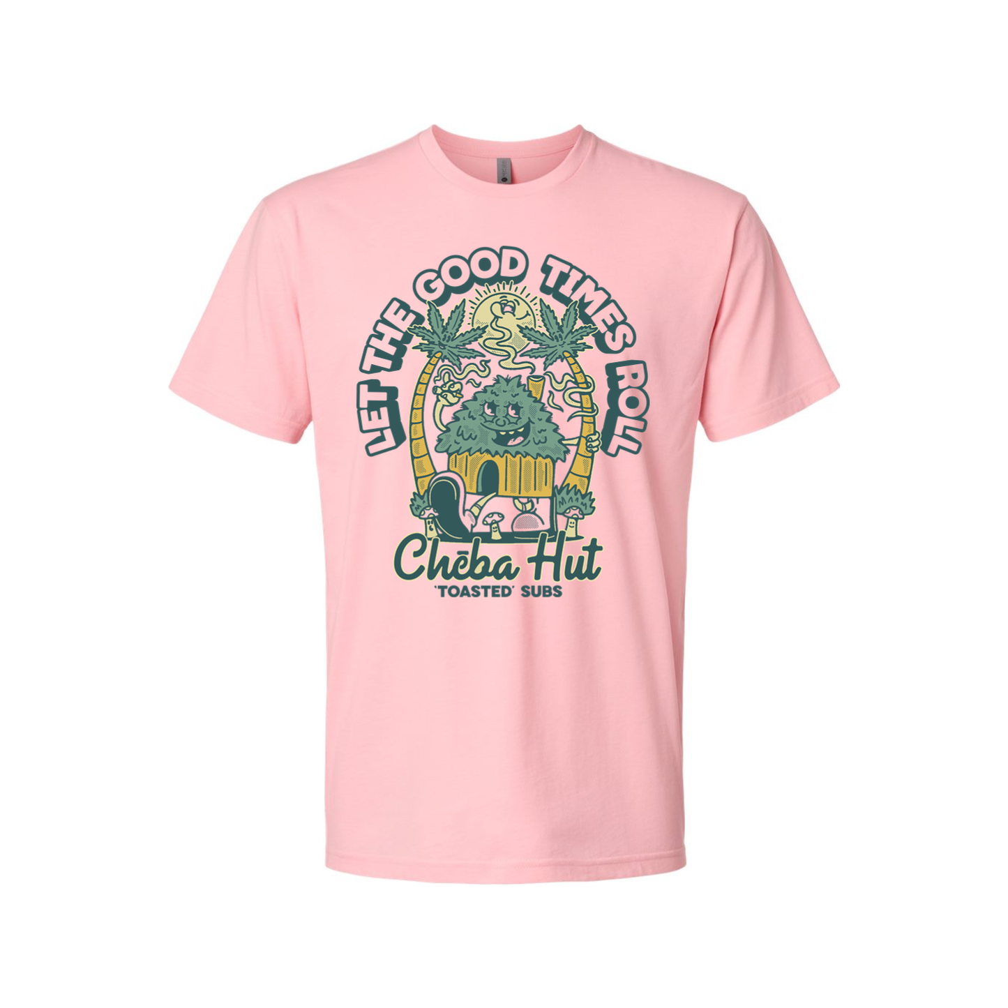 Image of Cheba Hut Let the Good Times Roll T-shirt in Heather Light Pink
