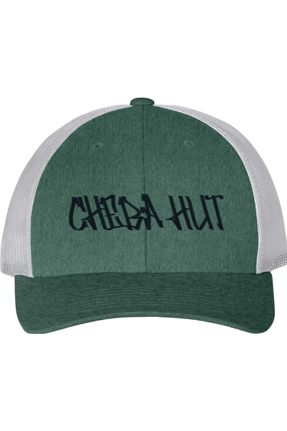 Green and white cap with 'CHEBA HUT' text on a white background