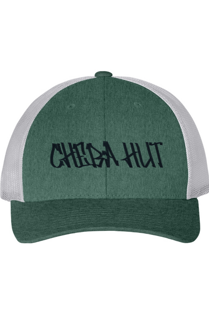 Green and white cap with 'CHEBA HUT' text on a white background