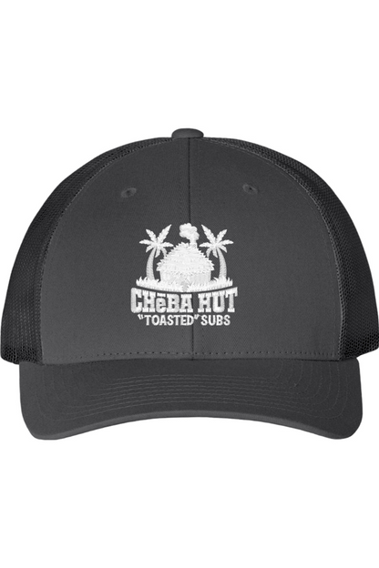 Grey and black cap with 'Cheba Hut Toasted Subs' logo on a white background.