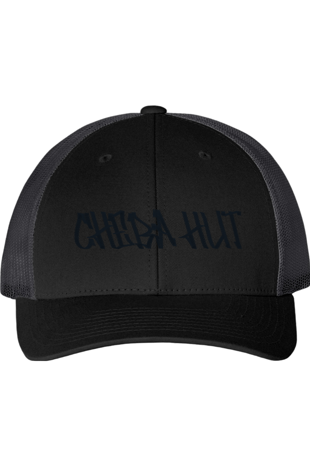 Black cap with 'Chebe Hut' logo on a white background